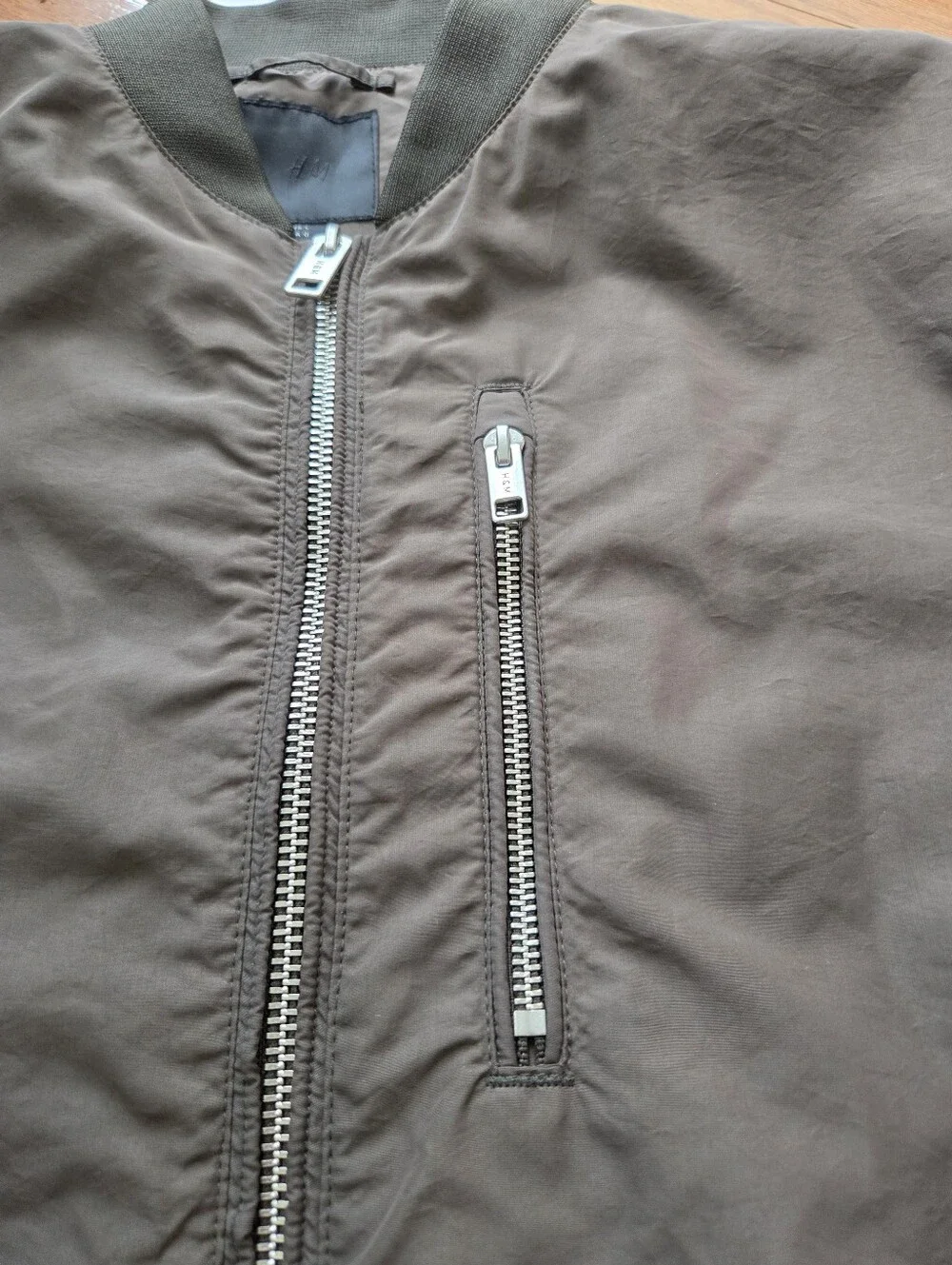H&M Olive Green Lightweight Bomber Jacket Men's Size L